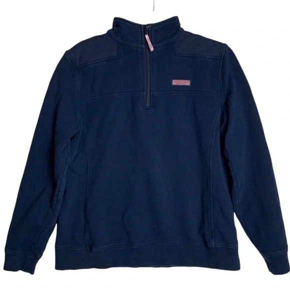 Vineyard Vines 1/2 Zip Shep Sweater Blue Size Women’s Medium - Picture 2 of 10